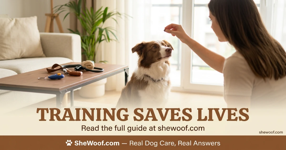 Owner practicing drop it training with dog using a toy for obstruction prevention