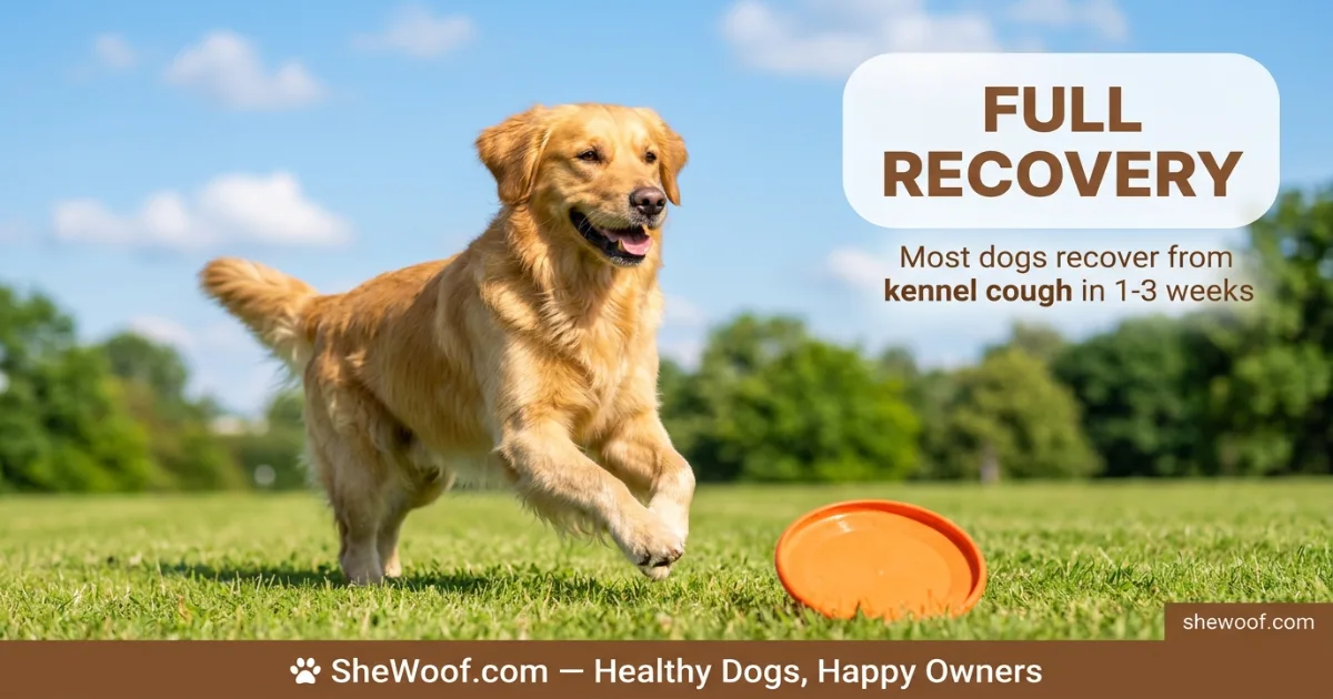 Healthy dog playing outdoors after recovering from kennel cough infection