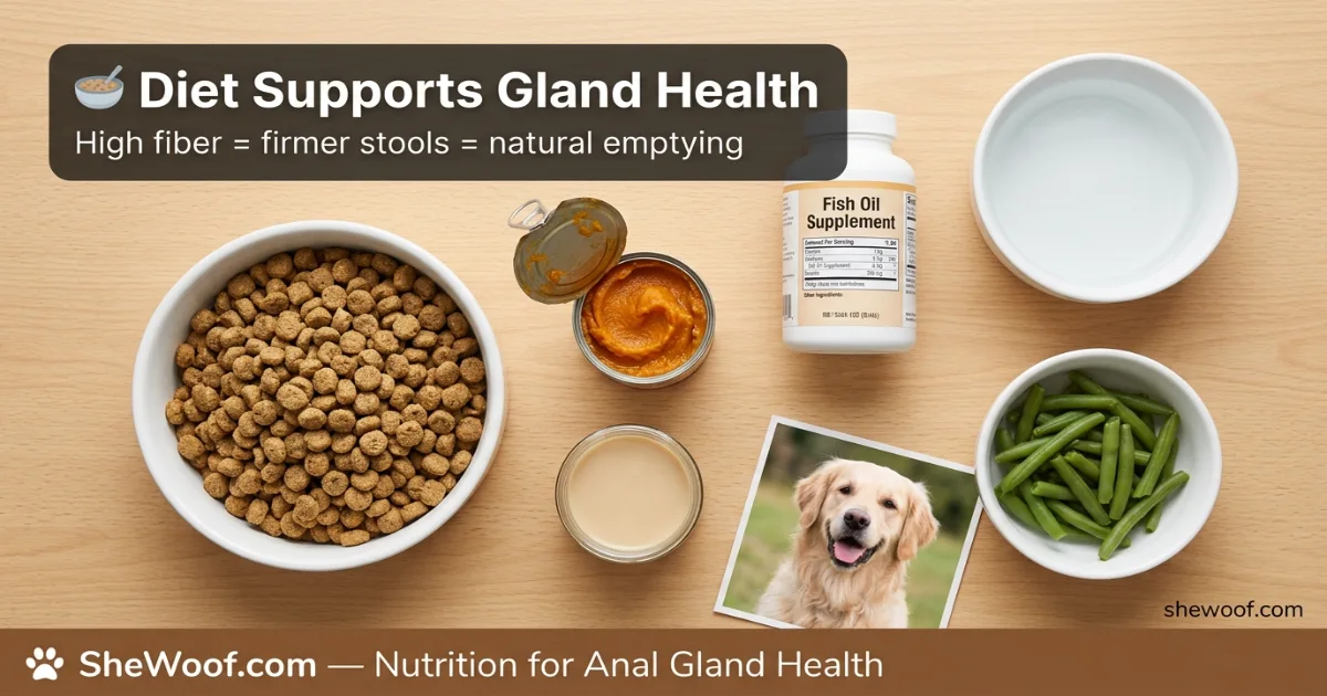 High-fiber dog food and supplements that support healthy anal gland function