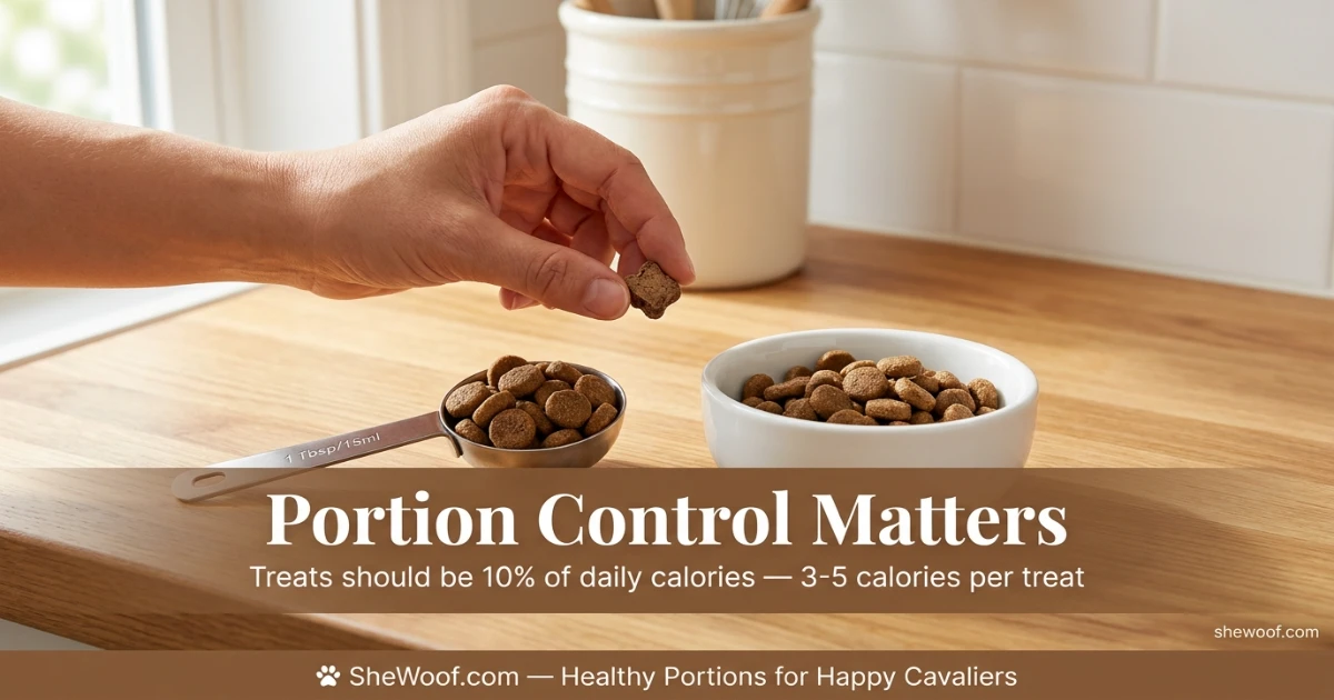 Selection of healthy, small training treats suitable for a King Charles Cavalier