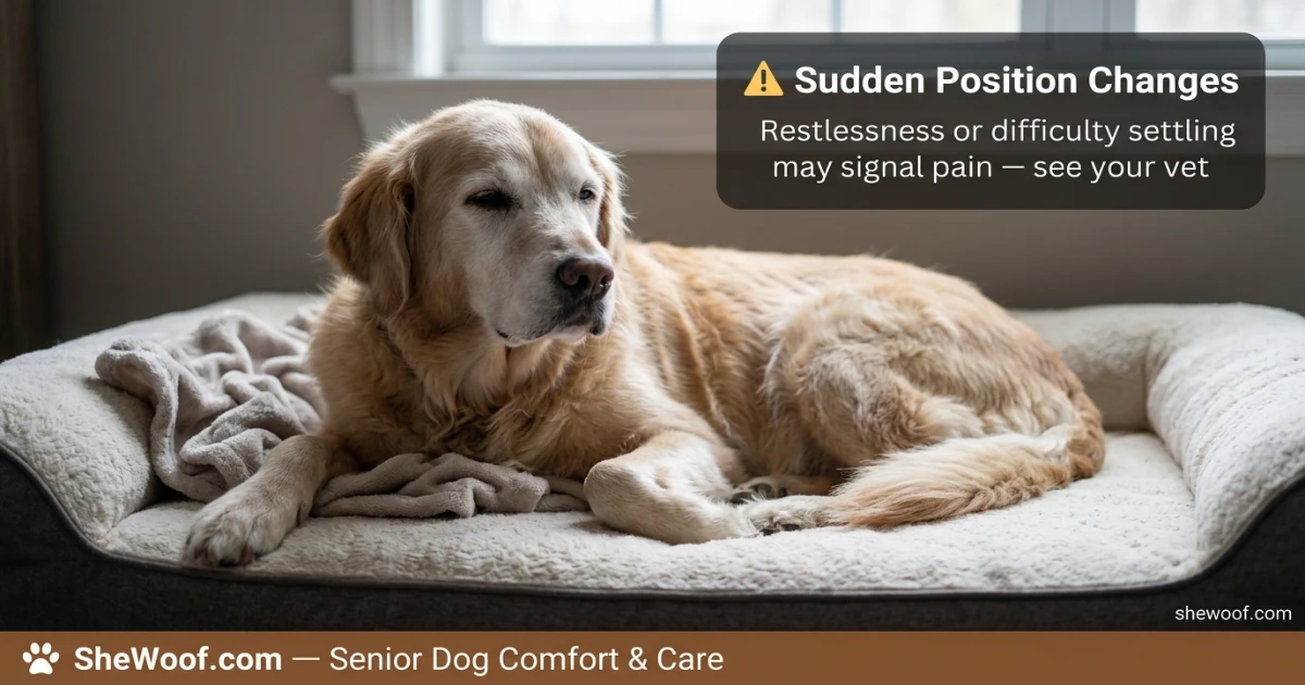 Veterinarian examining a dog for pain or discomfort affecting sleep position